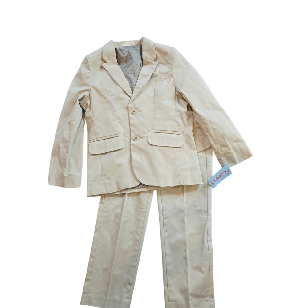 Cat & Jack Boys Beige Two-Piece Suit Set - Picture 4 of 9